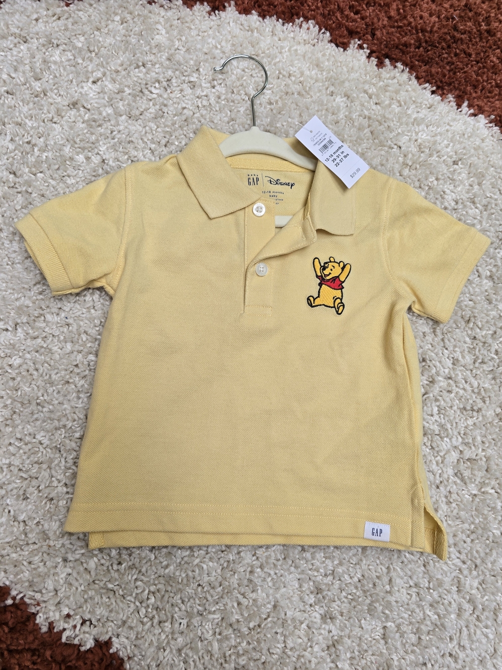 12-18m Yellow Winnie the Pooh Polo